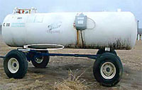 Photo of the anhydrous ammonia tank