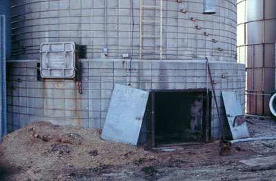 Photo of exterior of the cement silo
