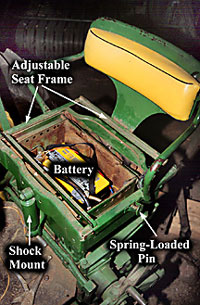 Photo of seating area of tractor